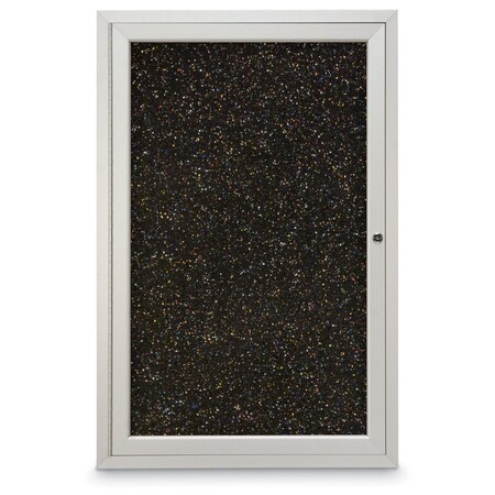 United Visual Products Sliding Door Indoor Enclosed Corkboard, 7 UV9027ACS-SATIN-APRICOT
